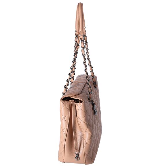 CHANEL Large City Shopping Tote Quilted Caviar Leather Beige - Picture 2 of 7